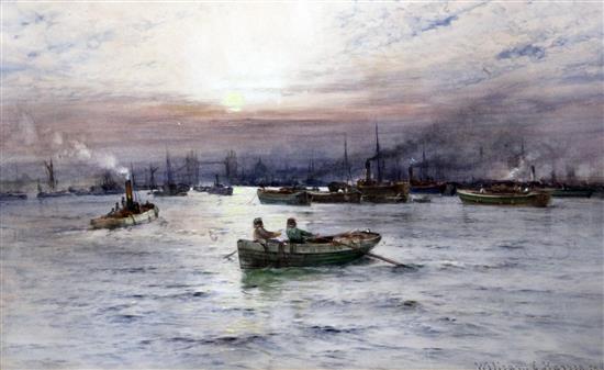 William E. Harris (1860-1930) The Pool of London, 12.5 x 20.5in.